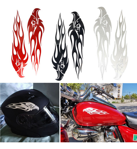 Adhesivo Con Forma De Llama Cool Styling Universal Para Moto