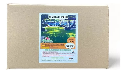 Semilla De Pasto Césped 10kg 300m2 Sol Y Sombra Germinaplus