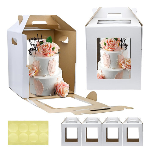 Cajas Para Tartas De 12 X 12 X 14 Pulgadas Con Ventana, Caja