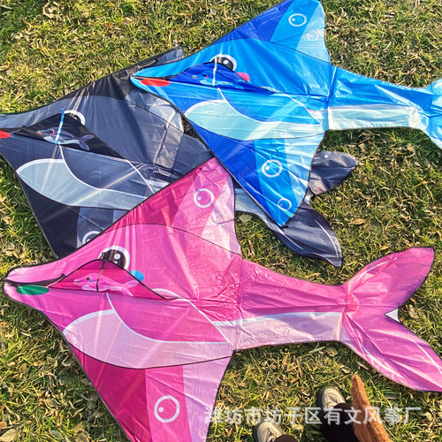 Shark Black Grey Shark De 1,6 M, Nueva Cometa Shark Dolphin