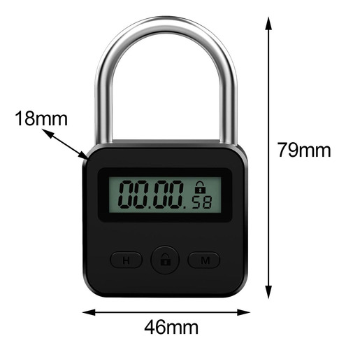 Lcd Display Multifunction Electronic Time Preto
