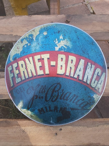 Cartel Chapa Redonda Vintage Fernet - 30cm Diámetro