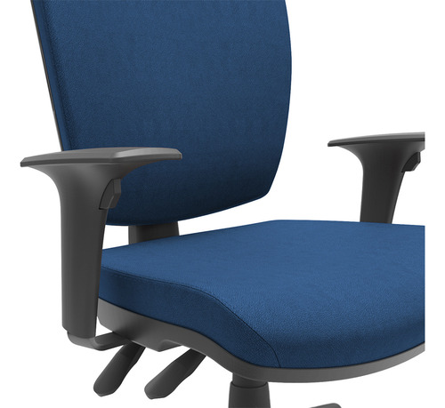 Kit 04 Cadeiras Girat Ergonômica Pto Bx Flexi Poliéster Azul