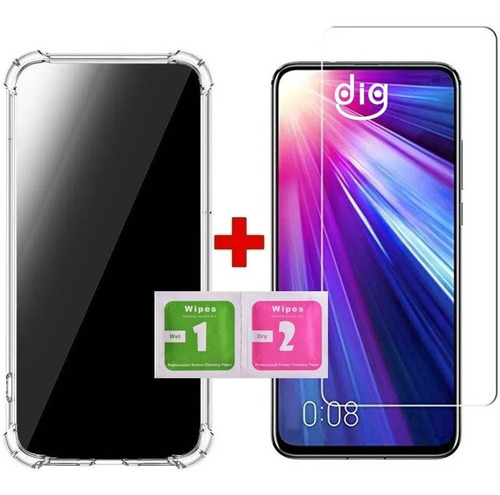 Imagen 2 de 8 de Kit Lamina Y Carcasa Antishock Xiaomi Redmi 9a