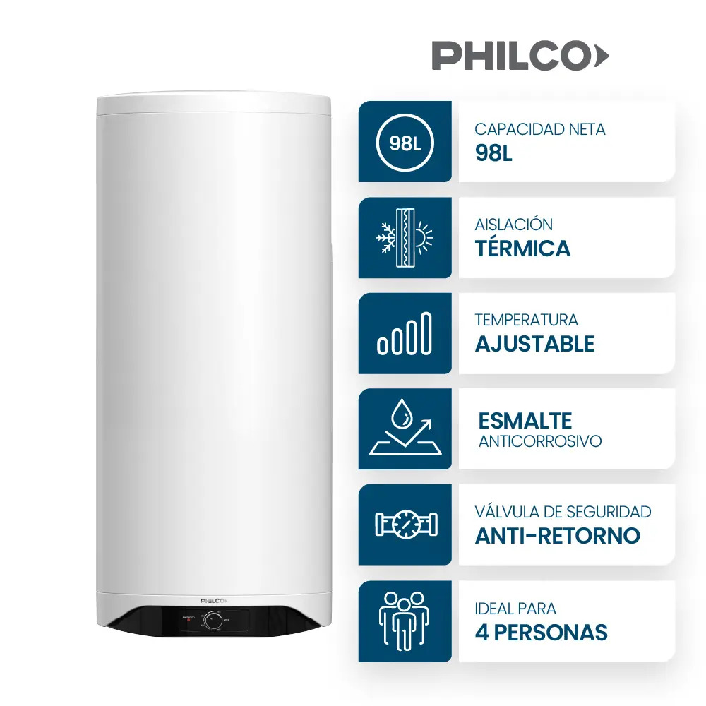 Termotanque Eléctrico Philco 100l Phtg100bm1