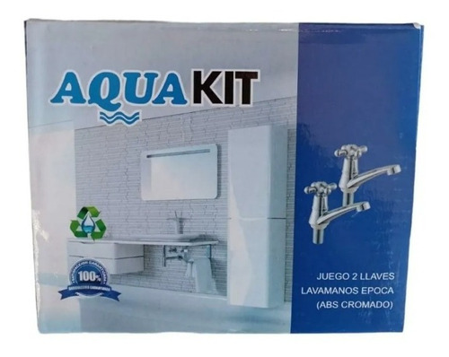 Juego 2 Llaves Doble Salida Lavadora -aquakit