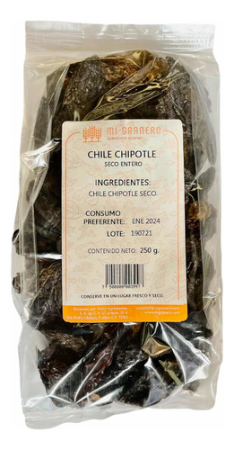 Chile Chipotle Seco Entero De Primera Sin Cola 1 Kilo