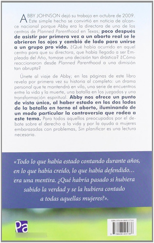 Libro- Sin Planificar -abby Johnson (ex Directora Abortista)