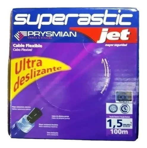 Cable Unipolar 1,5mm Pirelli Prysmian Superastic Blanc X100m