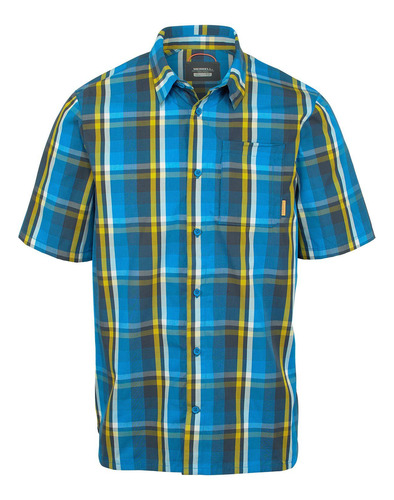 Camisa Hombre M/c Wrangell Ss Button-down Azul Merrell