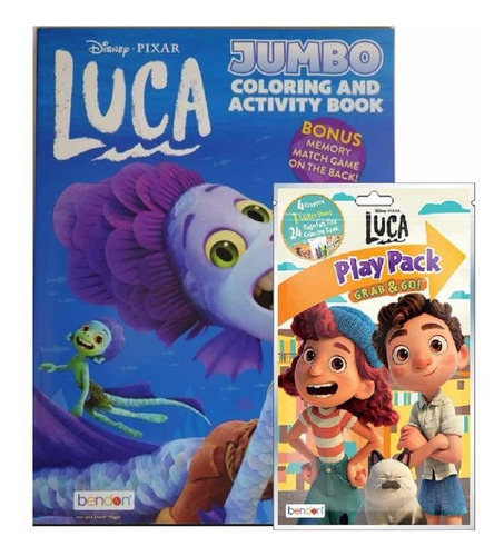 Luca Pixar Cuaderno Para Colorear + Play Pack Ed Bendon