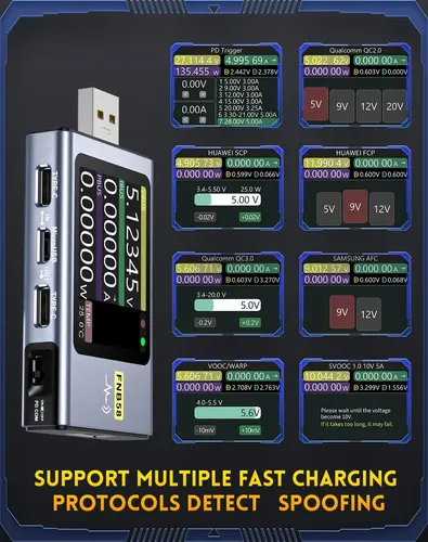 Tester Usb Modelo Actualizado Con Bluetooth, Multímetro Usb
