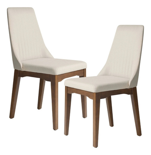 Promo 2 X Silla Elsie Tapizada Madera Comedor Living Lcm