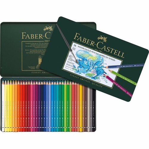 Lápices Acuarelables Lata X 36 Colores Faber Castell