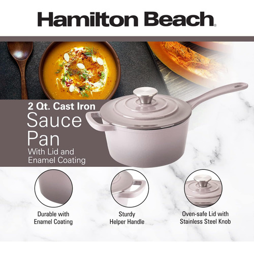 Hamilton Beach Sartén De Hierro Fundido Esmaltado De 2 Cuart