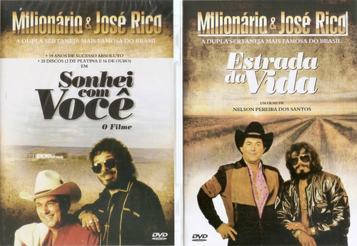 Kit Dvd Milionário E José Rico Estrada Da Vida Sonhei Com Vc