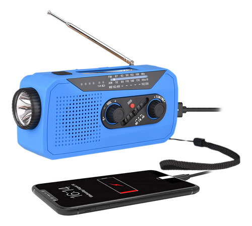 Radio Solar De Emergencia Con Batería Recargable Am/fm/wb