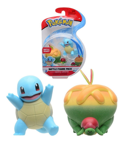 Figura Pokemon Battle Figure Squirtle + Appletun Articulada