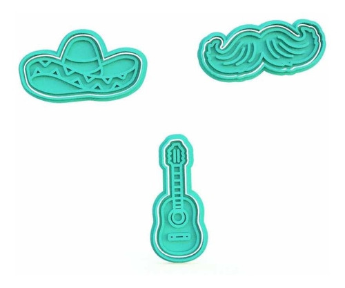 Cortado De Galletas/ Fondant Mexicano,sombrero, Guitarra