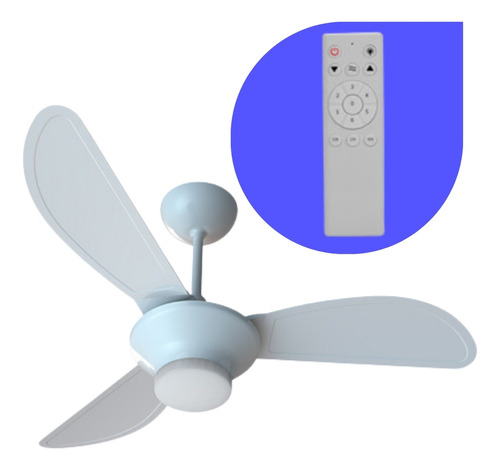 Ventilador De Teto 3 Pás Com Cor Branco Led Potente