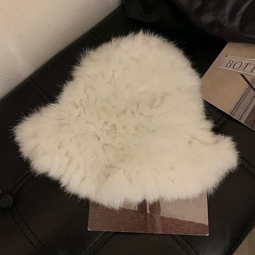 Gorro De Piel De Conejo Grueso Y Cálido Para Mujer, Estilo O