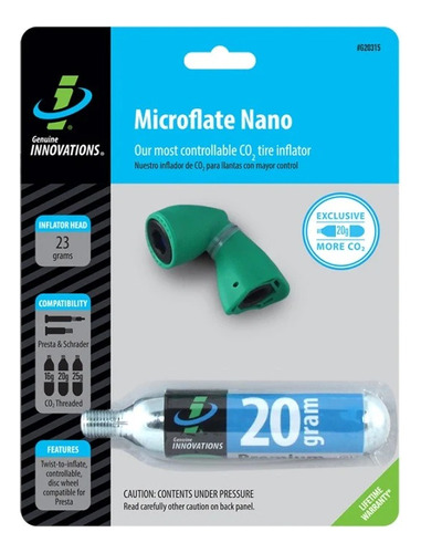 Kit Micro Inflador Nano Y Cartucho  Genuine Innovations