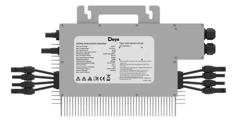 Microinversor Solar Deye SUN2250 G4 2250W WiFi MLPE Alta Eficiência