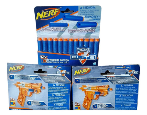 Nerf N Strike Set De 2 Pistolas Snapfire + 12 Dardos Succión
