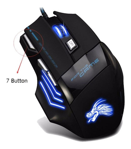 Imagen 3 de 8 de Mouse Gamer Usb 2400 Dpi 7 Botones Cable Y Luces - Otec