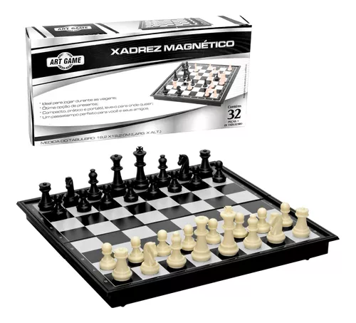 Antigo mini jogo de xadrez, marca Schach, completo, no