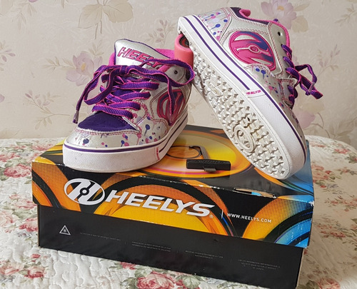 Tênis De Rodinhas Heelys 33 Prata E Lilás