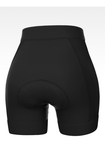 Imagem 3 de 6 de Bermuda Fem Forro Gel Ert Preto Liso