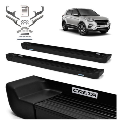 Estribo Prime Alumínio Preto Creta Prestige Attitude 2019