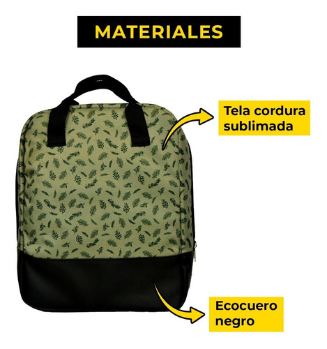 Imagen 4 de 10 de Equipo De Mate Premium Mochila Termo De Acero Green