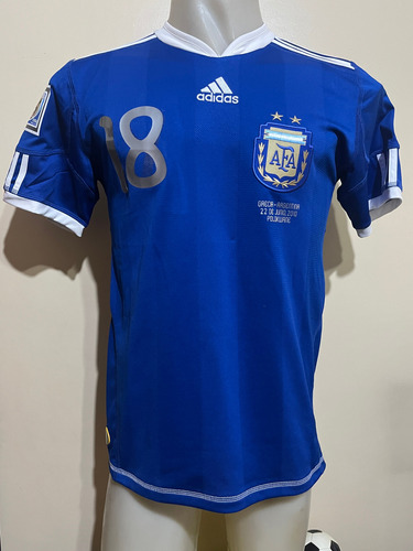 Camiseta Argentina V Grecia 2010 Palermo #18 Boca T. M