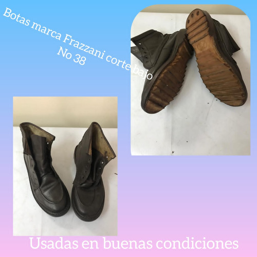 Botas Frazzani Talla 38 Corte Bajo En Cuero