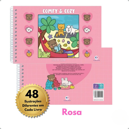 Livro De Colorir Comfy & Cozy Estilo Bobbie Goods Capa Dura
