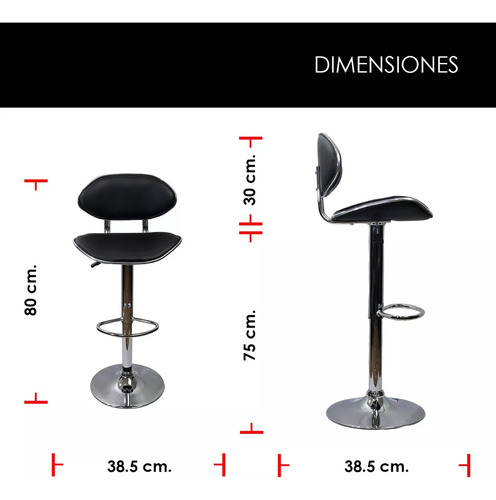 Kit 4 Bancos respaldo alto Shell B negro Decoform ST-8627 NEGRO