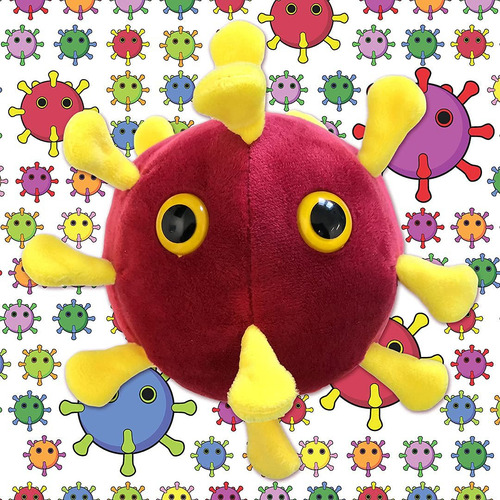 Peluche Giantmicrobes Covid-19: Felpa Suave Cuenta Con Las . Color Rojo