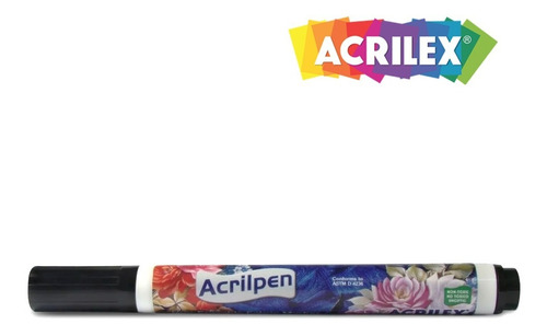 Imagem 3 de 3 de Caneta Para Tecido Acrilpen Acrilex Roupas Pano Preto