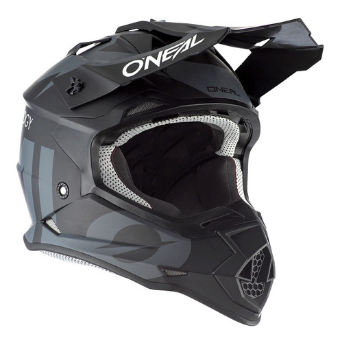 Imagen 4 de 8 de Casco Oneal Motocross Enduro 2 Series Slick Negro/ Gris