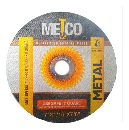 Disco De Corte Metal 4.5x3/64x7/8  Metco  Pack 10 Unidades