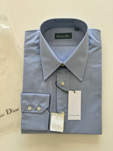 Camisa Christian Dior Manga Larga Formal Oficina Logo Bordad