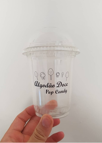 10 Copo 360 Ml Tampa Bolha E Divisória Pipoca E Algodão Doce
