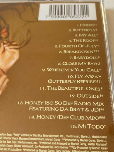Mariah Carey / Butterfly Cd Incl Mi Todo 15 Tracksimpecable (Usado)