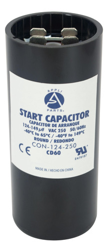 Appli Parts Condensador Capacitor Arranque 124-149 Mfd (