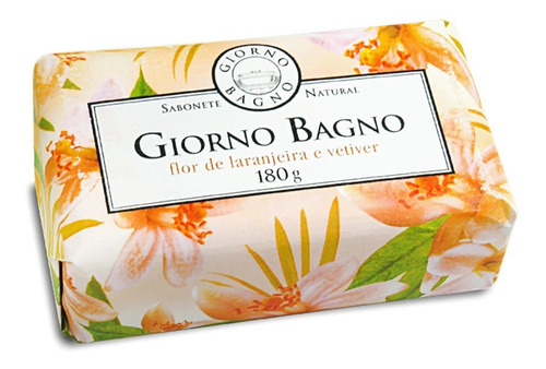 sabonete em barra Giorno Bagno Flor de Laranjeira e Vetiver de 180 g