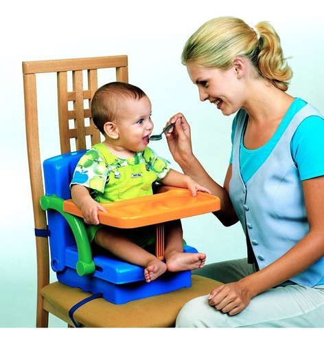 Silla Alta Portátil Para Bebé Kidskit 4 En 1 Color Azul Azul Verde