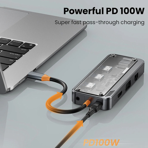 = Hub Usb C 10 Em 1, Adaptador Multiporta Ethernet Usb-c