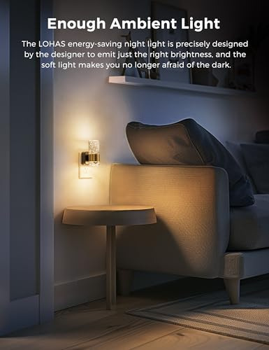 Luz Nocturna Led Enchufable, Brillo Ajustable, Sensor Luz, D